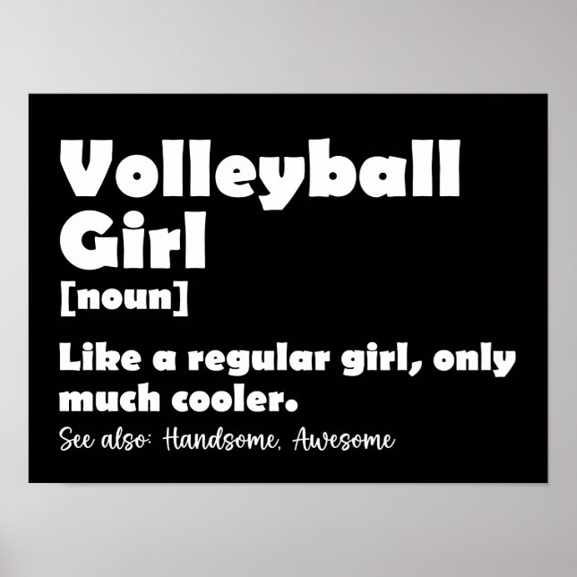 Volleyball Girl Funny Definition Volleyball Lover Poster (Vorne)