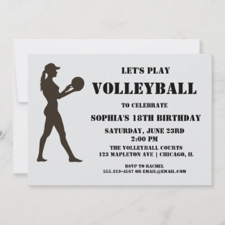 Volleyball Girl Geburtstag , Volleyball Spieler Einladung