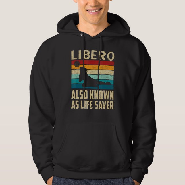 Volleyball Girl Player Libero auch bekannt als Lif Hoodie (Vorderseite)