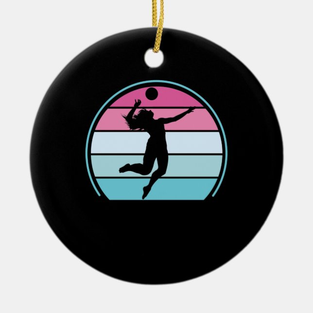 Volleyball Girl Retro Vintag Keramik Ornament (Vorne)