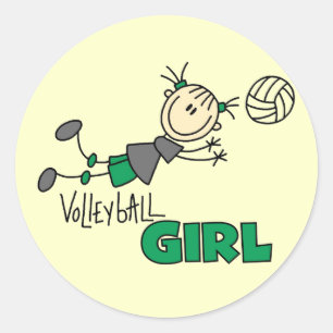 Volleyball Girl Tshirts und Geschenke Runder Aufkleber