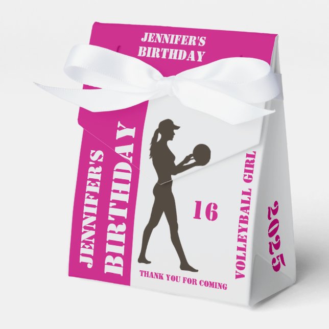 Volleyball Girl, Volleyball-Spielgeschenk, Geburts Geschenkschachtel (Vorderseite)