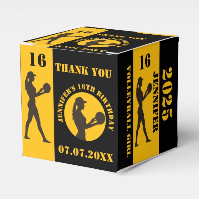 Volleyball Girl, Volleyball-Spielgeschenk, Geburts Geschenkschachtel (Vorderseite)