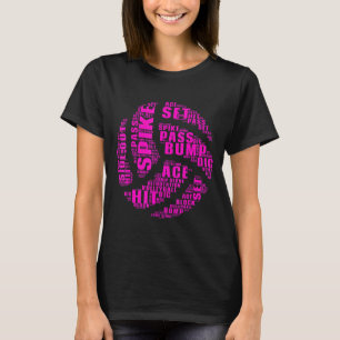 Volleyball Girl Woman Kids Teen Girl Pink Word T-Shirt