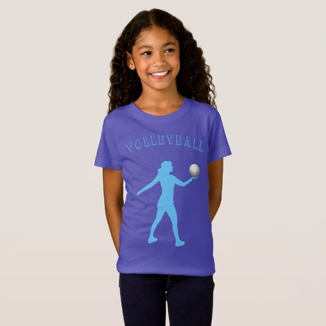 Volleyball Girls T - Shirt mit ihrem Namen (Vorne ganz)