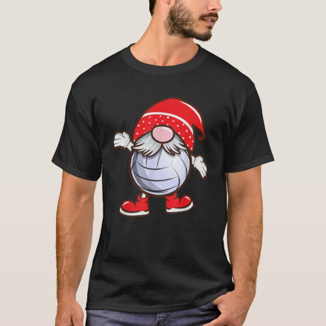 Volleyball Gnome for Christmas Funny Sports Team  T-Shirt (Vorderseite)