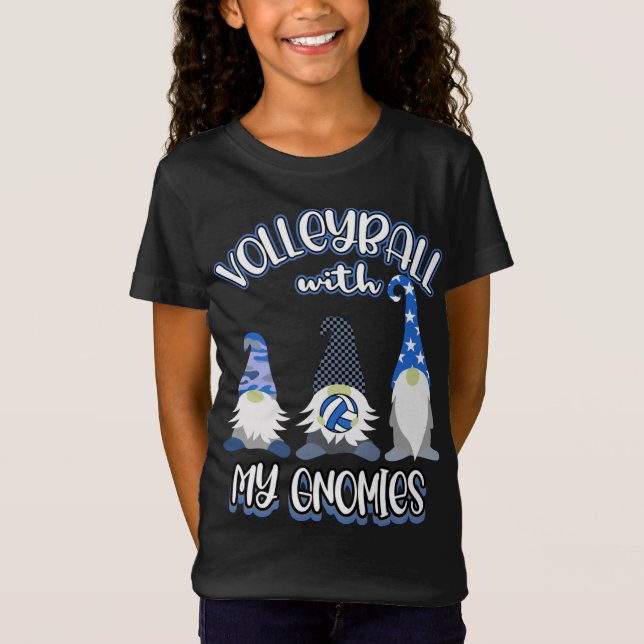 Volleyball Gnomes Spieler Große Übung T-Shirt (Vorderseite)