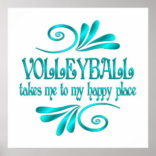 Volleyball Happy Place Poster