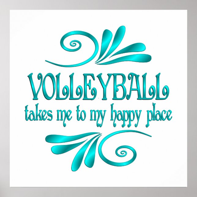 Volleyball Happy Place Poster (Vorne)