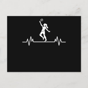 Volleyball Heartbeat Funny Volleyball Sportgeschen Postkarte