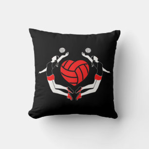 Volleyball-Herz von Spielern Kissen