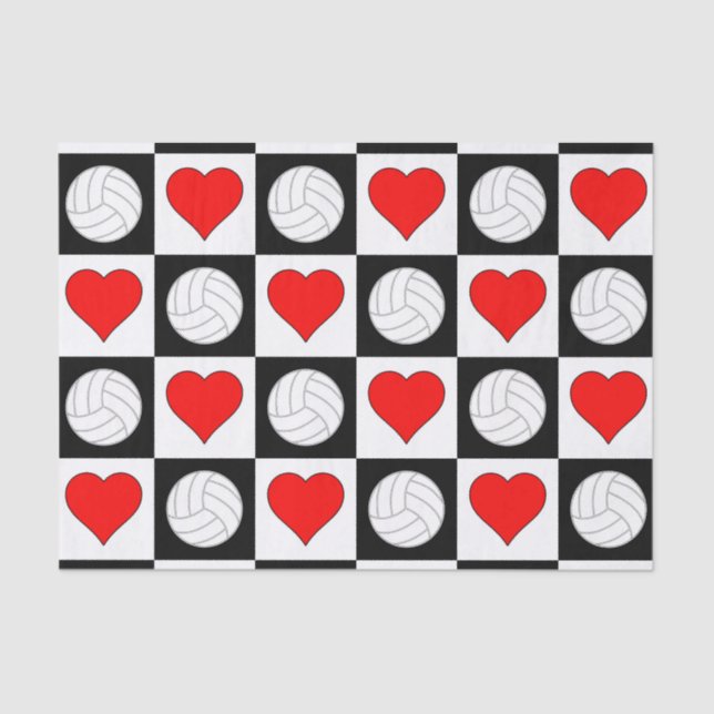 Volleyball Hörer Liebe Geschenkpapier zum Abpacken Seidenpapier (Vorderseite)