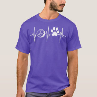 Volleyball Hund Lover Herzschlag Volleyball Lover T-Shirt