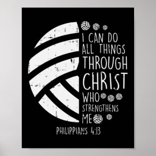 Volleyball I kann Dinge tun Bibel Verse Gott Jesus Poster