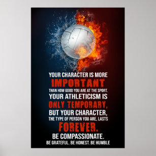 Volleyball Ihr Charakter ist wichtiger Poster
