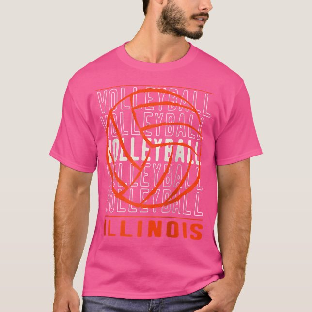 Volleyball Illinois Baseball T-Shirt (Vorderseite)