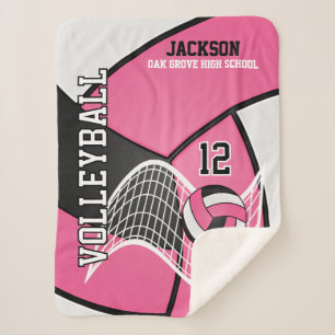 Volleyball-🏐 in Schwarz, Rosa und Weiß Sherpadecke