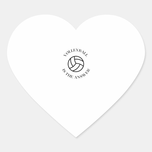 Volleyball ist die Antwort Herz-Aufkleber (Vorderseite)