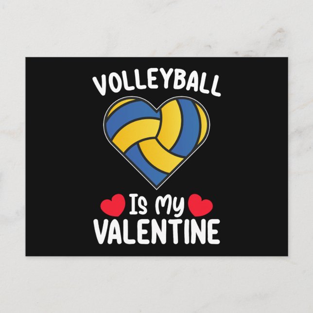 Volleyball ist mein Valentinstag Sport Postkarte (Vorderseite)