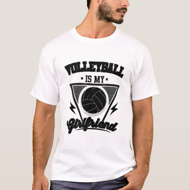 Volleyball ist meine Freundin - Niedliches Volleyb T-Shirt (Vorderseite)