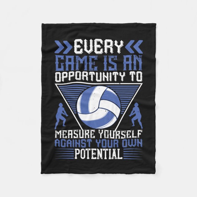Volleyball - Jedes Spiel ist eine Gelegenheit Fleecedecke (Vorderseite)