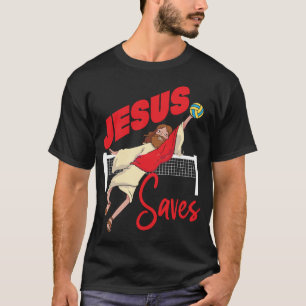 Volleyball Jesus Rette Jesus Christlich T-Shirt