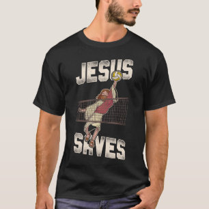 Volleyball Jesus Rette Jesus Vintag T-Shirt