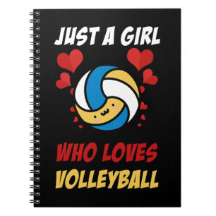 Volleyball Just a Girl, die Volleyball 527 Vo Lieb Notizblock