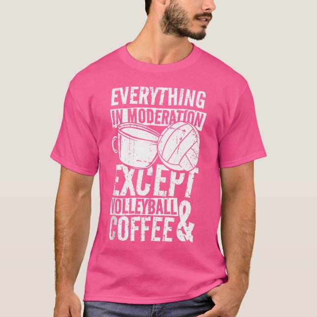 Volleyball-Kaffee T-Shirt (Vorderseite)
