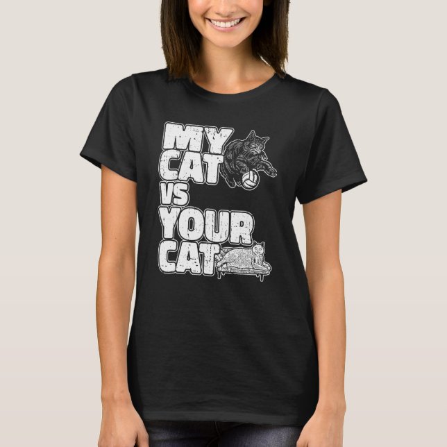 Volleyball-Katze T-Shirt (Vorderseite)