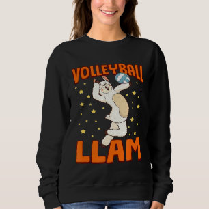 Volleyball Lama Alpaka Humor Sweatshirt