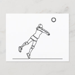 Volleyball-Libero-Linie zeichnend Postkarte