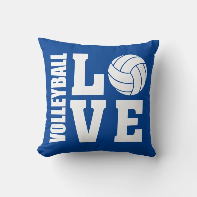 Volleyball Liebe Blue Kissen (Vorderseite)