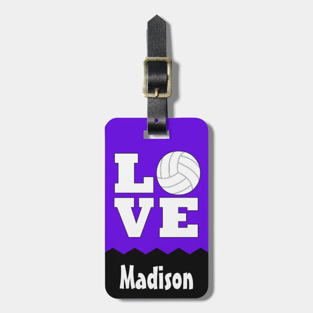 Volleyball-LIEBE Individuelle Name und Niedliche F Gepäckanhänger (Vorderseite vertikal)