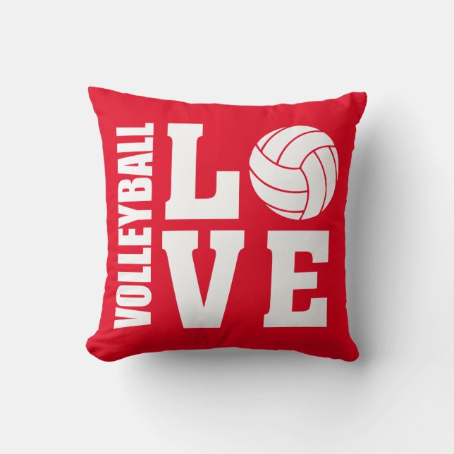 Volleyball Liebe Red Kissen (Vorderseite)