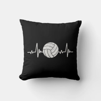 Volleyball Liebhaber Herzschlag Vintage Retro Voll Kissen