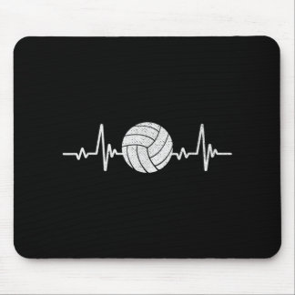 Volleyball Liebhaber Herzschlag Vintage Retro Voll Mousepad