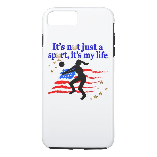 VOLLEYBALL LIFE USA FLAG DESIGN Case-Mate iPhone HÜLLE (Rückseite)