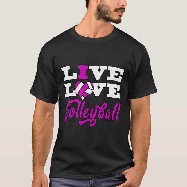 Volleyball Long Sleeve Shirt Live Liebe Teen Girls (Vorderseite)