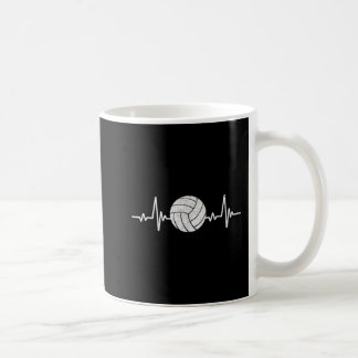 Volleyball Lover Heartbeat Vintag Retro Volleybal Kaffeetasse