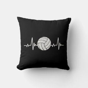 Volleyball Lover Heartbeat Vintag Retro Volleybal Kissen