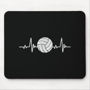 Volleyball Lover Heartbeat Vintag Retro Volleybal Mousepad