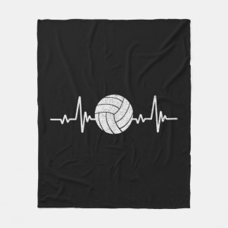Volleyball Lover Heartbeat Vintage Retro Volleybal Fleecedecke