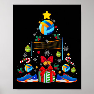 Volleyball Lover Weihnachtsbaum Funny Sports Playe Poster