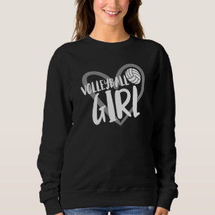 Volleyball Mädchen Herz 1 Sweatshirt
