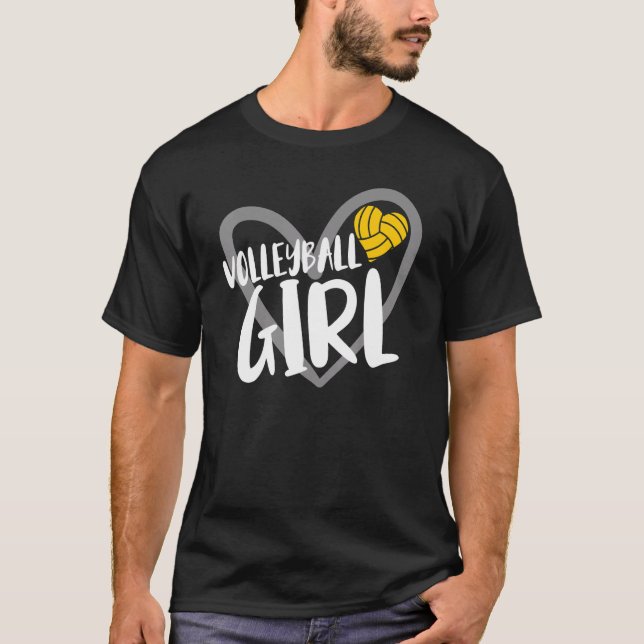 Volleyball Mädchen Herz 2 T-Shirt (Vorderseite)