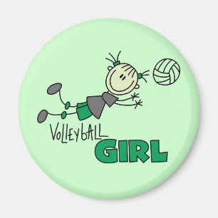 Volleyball-Mädchen-T-Shirts und Geschenke Magnet