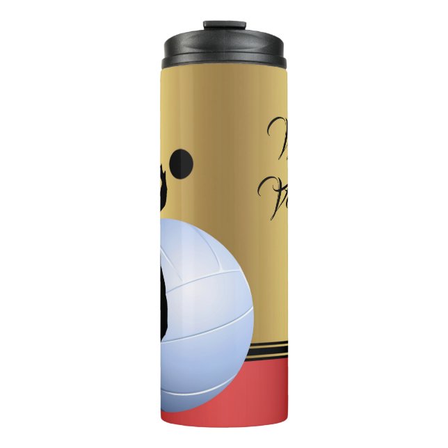 Volleyball Male Player Ball elegant personalisiere Thermosbecher (Vorderseite)