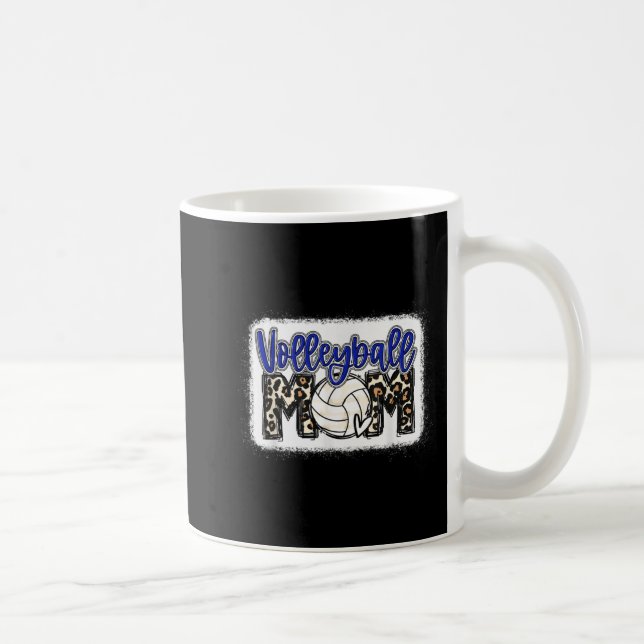 Volleyball Mama Blue Leopard 8 Kaffeetasse (Rechts)