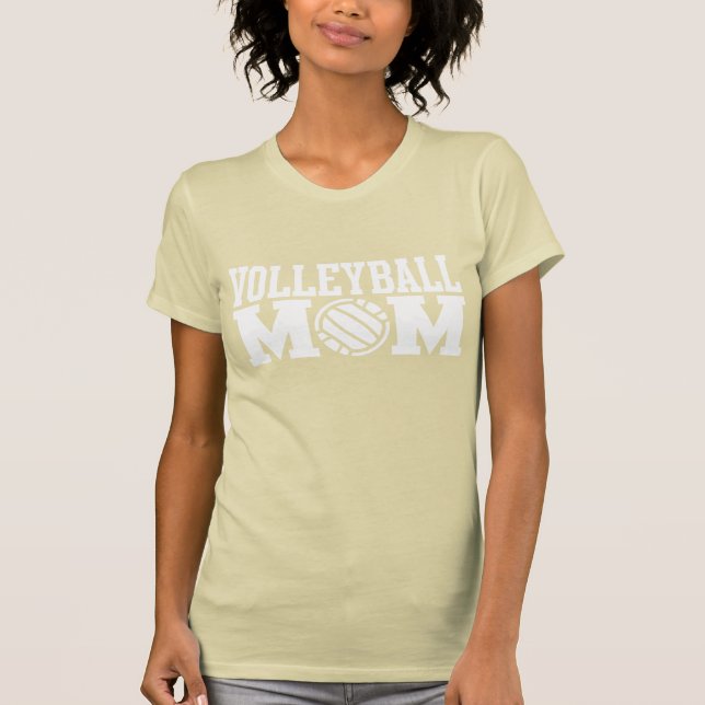 Volleyball-Mama-dunkle Farben T-Shirt (Vorderseite)